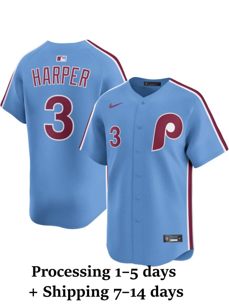 Mens Or Youths Select Bryce Harper Light Blue Jersey Stitched